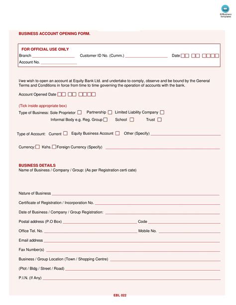 kostenloses business account form