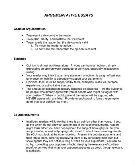 argumentative essay samples