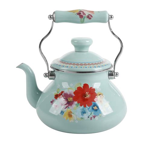 The Pioneer Woman Breezy Blossom Enamel On Steel 1 9 Quart Tea Kettle