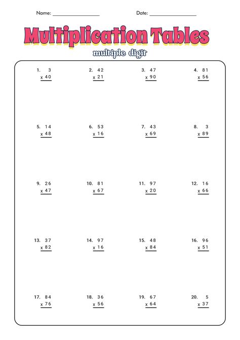 images     multiplication worksheets  grade