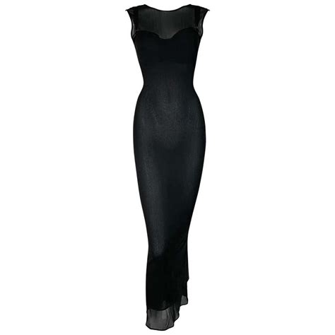 1996 dolce and gabbana sheer long black mesh 2 dress set at 1stdibs