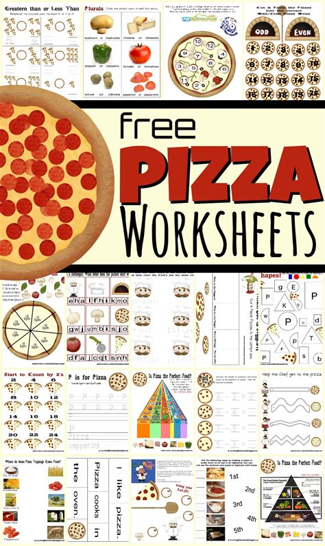pizza worksheets  kids