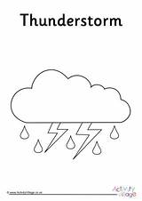 Colouring Weather Thunderstorm Symbol Pages sketch template
