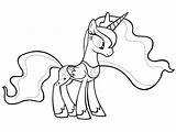 Luna Pony Getdrawings Mlp Celestia Getcolorings Alifiah Disimpan sketch template