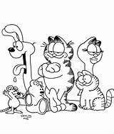 Garfield Coloring Pages Friends Colouring Adult Printable Odie Disney Coloringkids Kids sketch template