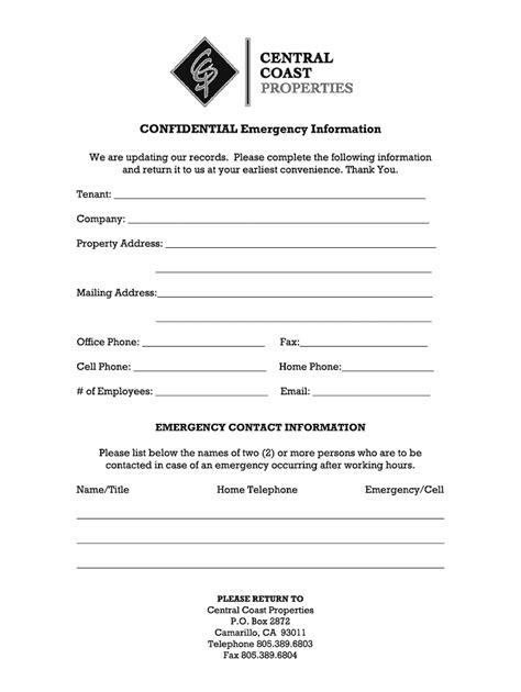 tenant contact information form fill  printable fillable blank pdffiller