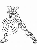 America Captain Coloring Pages Printable Color Print Avenger First Shield sketch template