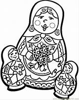 Coloring Dolls Russian Pages Russia Doll Printable Nesting Color Rag Matryoshka Sheets Colouring Coloringpages101 Template Clipart Drawings Getcolorings Kids Print sketch template