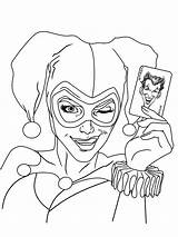 Harley Quinn Coloring Print Pages Printable Sheets Size sketch template
