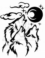 Wolf Howling Wolves Drawings Drawing Tribal Outline Moon Tattoo Silhouette Trio Stencil Deviantart Lobo Pack Tattoos Cool Designs Getdrawings Tier sketch template