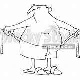 Chubby Outline Coloring Royalty Illustration His Measuring Waist Around Man Djart Clip Vector Clipart Body Fat Cox Dennis Wackystock Rf sketch template