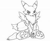 Renamon Coloring Pages Character Look Another Jozztweet sketch template