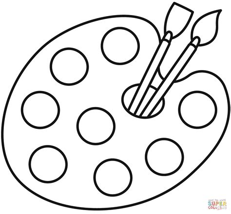 paint palette coloring page  printable coloring pages