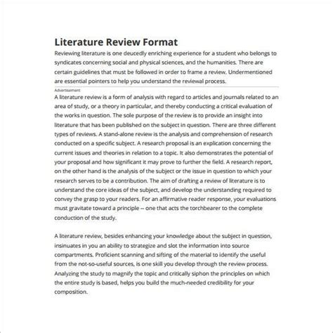 template  literature review