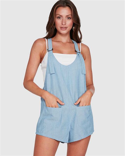 billabong ladies weekender onesie chambray womens dresses sequence surf shop billabong