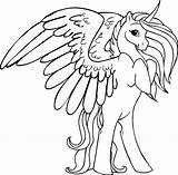 Unicornio Alado Winged sketch template