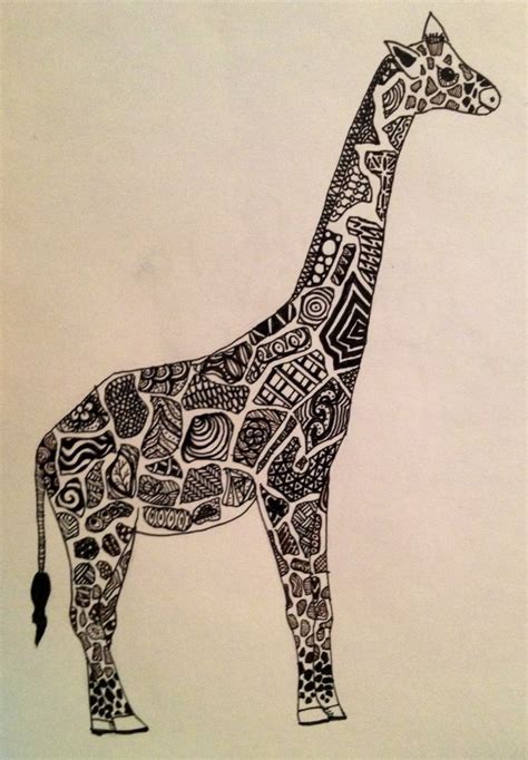 giraffe zentanglezendoodle  artwork pinterest giraffes