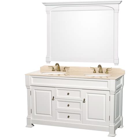 andover   antique bathroom vanity set white finish ivory marble