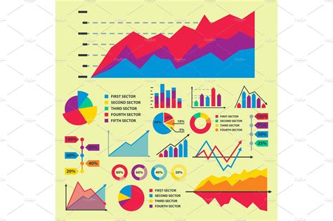 diagram chart graph elements vector business infographic flow sheet data template arrows