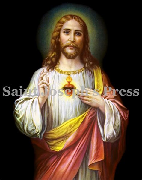 sacred heart  jesus print saint josephs press