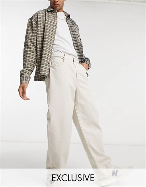 reclaimed vintage inspired baggy jeans in ecru im stil der 90er asos