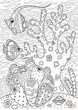 Reef Enjoying Butterflyfish Ryby Drukuj sketch template