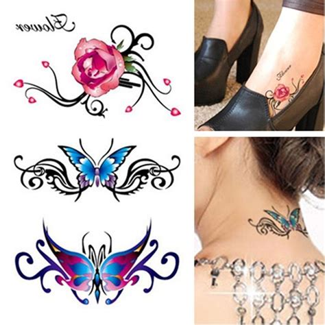 10pcs fashion rose decal tattoo sticker body art temporary tattoo