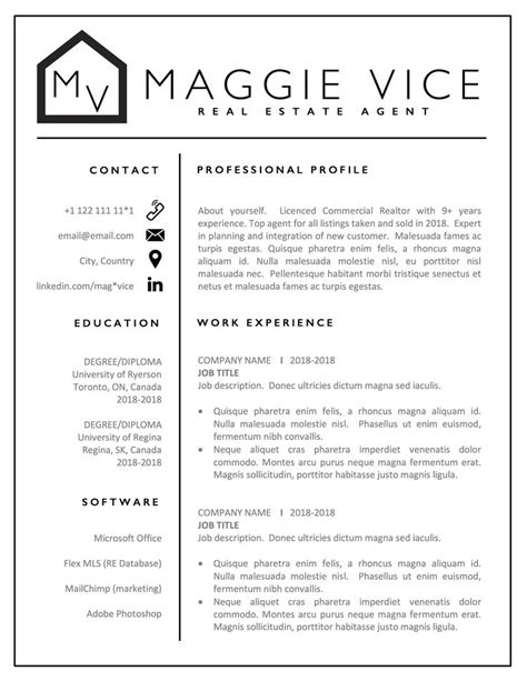 real estate agent resume template realtor cv resume resume examples