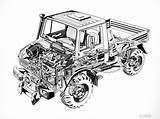 Unimog Mercedes Benz Dibujo Specs Wagon Drawing Tablero Seleccionar Lkw Cutaway Illustration Drawings sketch template