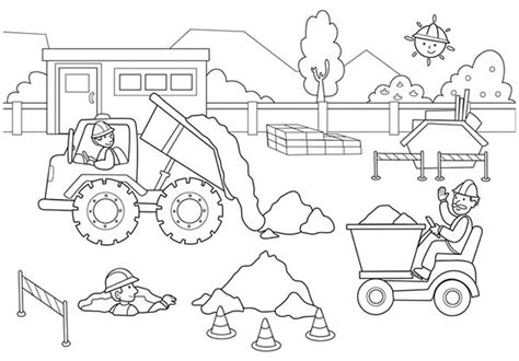 construction workers coloring pages learny kids