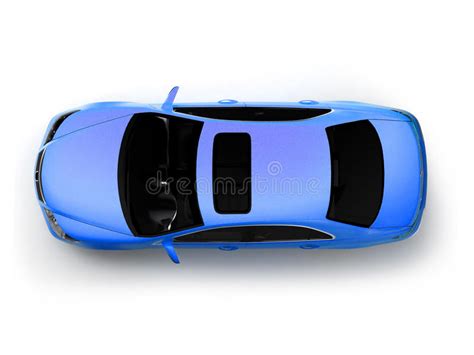 Isolated Blue Modern Car Top View Stock Illustration