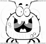Chubby Tick Grinning Clipart Cartoon Coloring Outlined Vector Thoman Cory Royalty sketch template