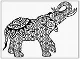 Coloring Elephant Pages Adult Adults Printable African Mandala Abstract Difficult Realistic Tribal Elephants Animals Drawing Cute Book Colouring Pdf Animal sketch template