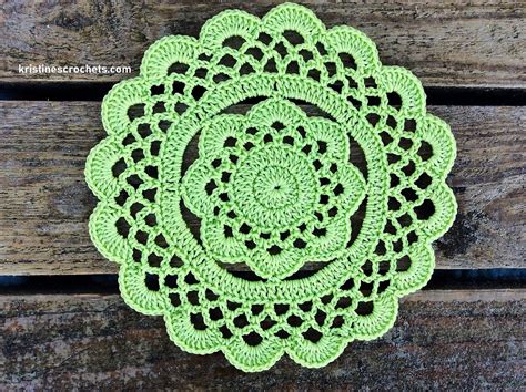 floral doily  kristines crochets  crochet pattern ravelry