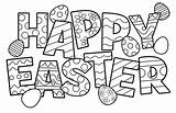 Easter Happy Coloring Pages Sheet Kids sketch template