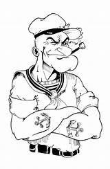 Popeye Sailor sketch template