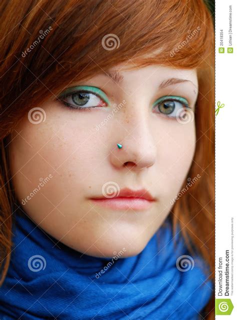 colorful redhead teen with attitude stock images image 20418354