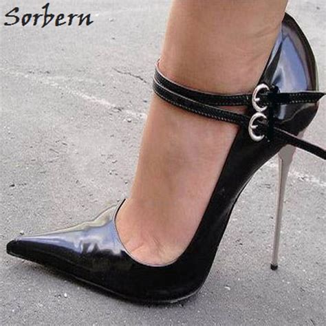 Sorbern Sexy Stilettos Pointed Toe 12cm 14cm Silver Metal