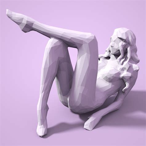girl low poly sculpture 3d printable model female