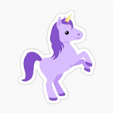 Cute Purple Unicorn Sticker For Sale By Satisfiedstckrs Redbubble