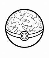Ball Pokemon Coloring Pokeball Master Template Pages Line sketch template