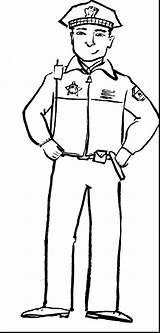 Coloring Pages Officer Police Policeman Helpers Community Clipart Printable Guard Helper Man Security Kids Hat Drawings Color Clip Cliparts Thank sketch template