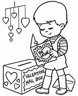 Coloring Valentine Pages Boy Little Kids sketch template