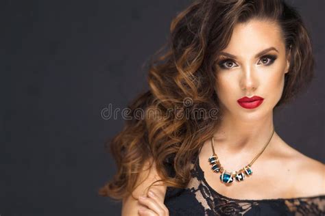 Glamorous Curvy Brunette Woman Stock Image Image Of Female Jewellery