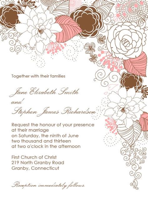 garden with floral border wedding invitation 72