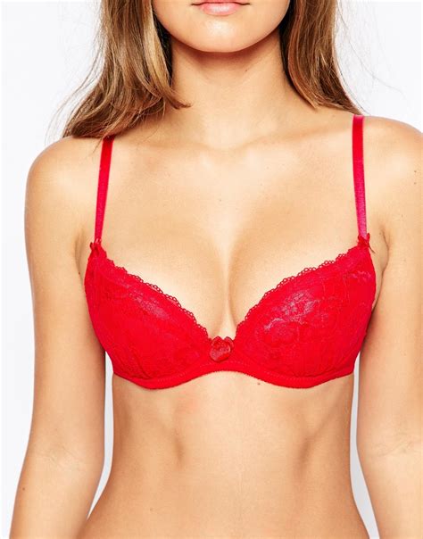 ann summers sexy lace plunge bra red lyst