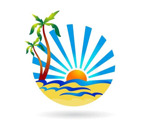 beach logo vector illustration stock vector illustration  green bright