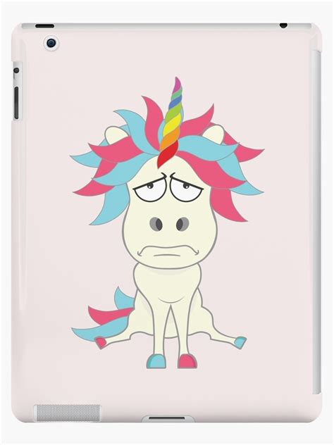 crazy unicorn grumpy edition ipad case skin  innostudio redbubble