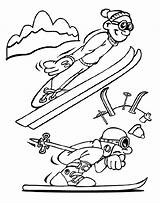 Sciare Divertimento Skiing Crayola sketch template