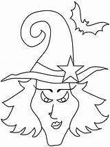 Halloween Witch Face Template Coloring Pages Templates Sketch sketch template